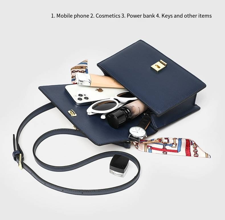 Womens Classic Chain Strap Crossbody Small Square Handbag with Contrast Color